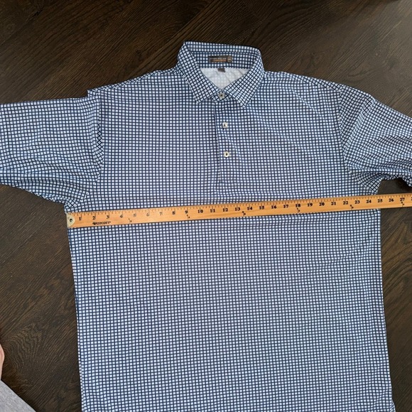 Peter Millar Performance Polo Shirts LOT of 2 Men's Large Blue Stripe Golf - Picture 8 of 9